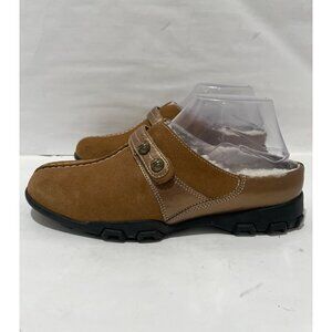 Cole Haan Womens Mules Mirabel Suede Waterproof Tan Shearling Lined Clogs Size 7